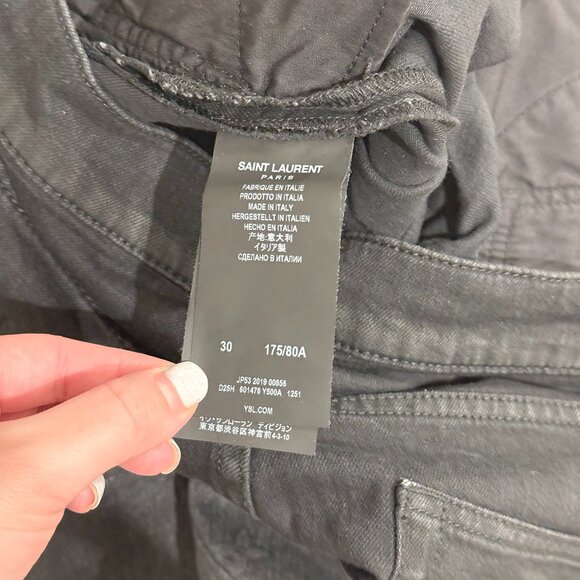 SAINT LAURENT D21 SLIM FIT MEDIUM WAIST MEN'S JEANS 32 D21 W/SL-MW - Picture 15 of 16